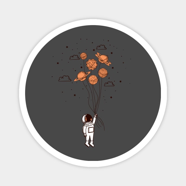 Spaceman floating Magnet by Mint Tees